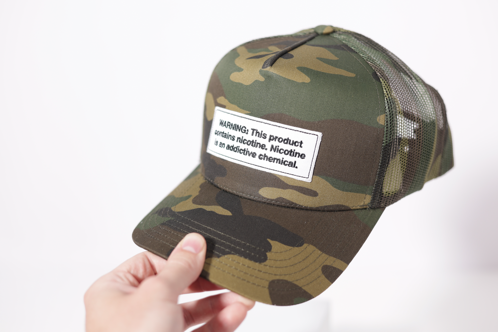 Camo Sesh+ Warning Label Hat