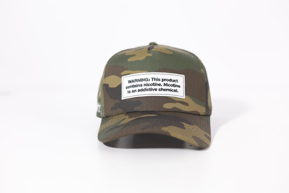 Camo Sesh+ Warning Label Hat