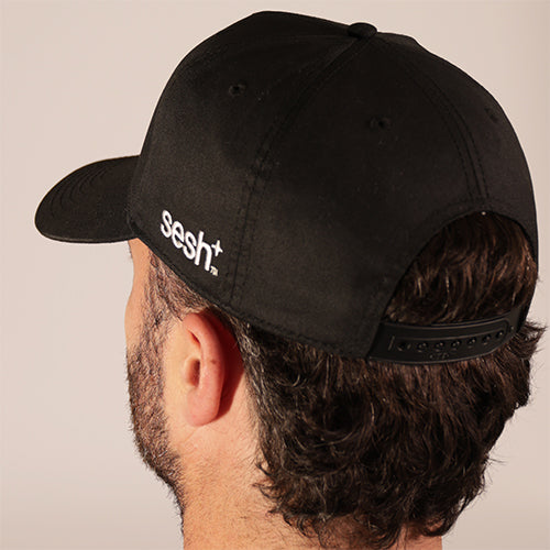 Black Sesh+ Warning Label Hat