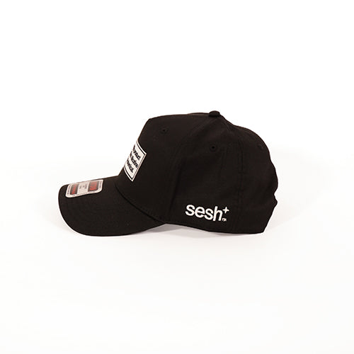 Black Sesh+ Warning Label Hat