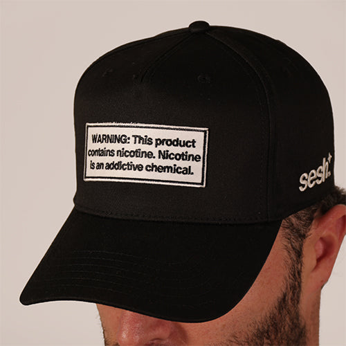 Black Sesh+ Warning Label Hat